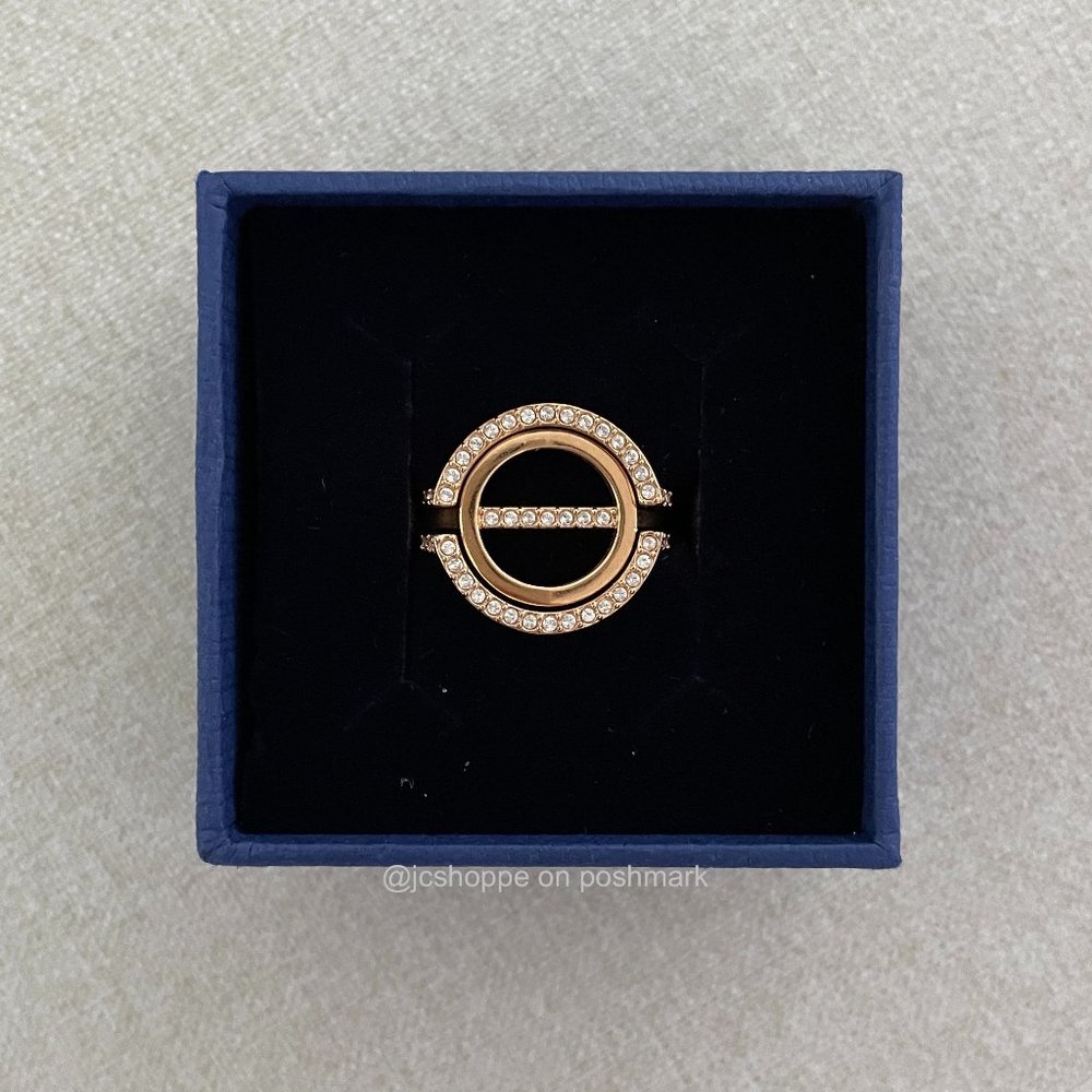 Swarovski Flash Ring Set Rose Gold, Size 55
